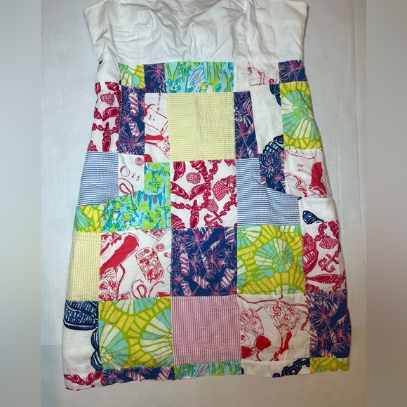 Lilly Pulitzer Yesenia Square One Sewn Patchwork Sleeveless Dress Size 6 - Picture 3 of 9